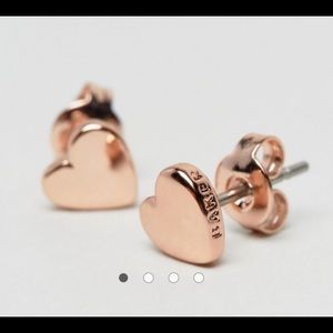 Ted Baker Rose Gold Heart Stud Earrings